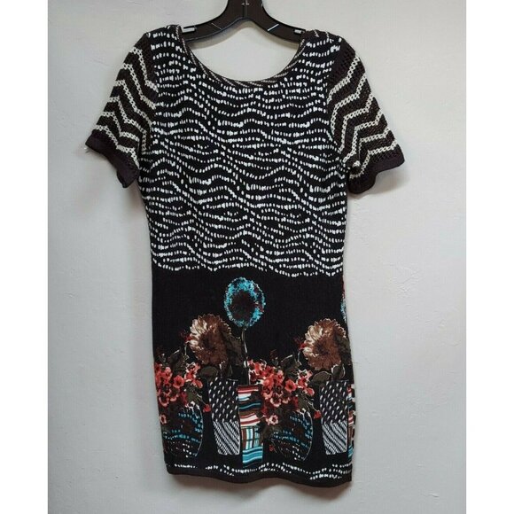 P. Luca Milano Womens Small Multicolor Embellished Sequin Knitted Tunic Top - Picture 2 of 7